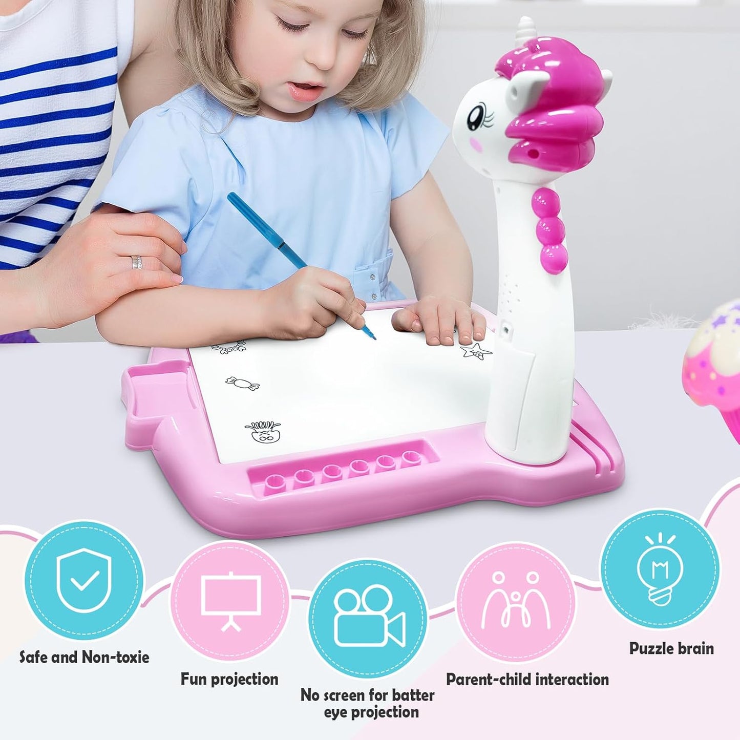 Mini escritorio de aprendizaje para niños pato-amarillo