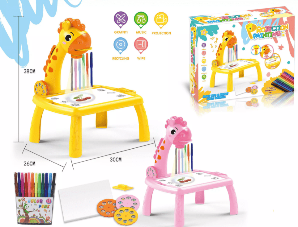 Mini escritorio de aprendizaje para niños pato-amarillo