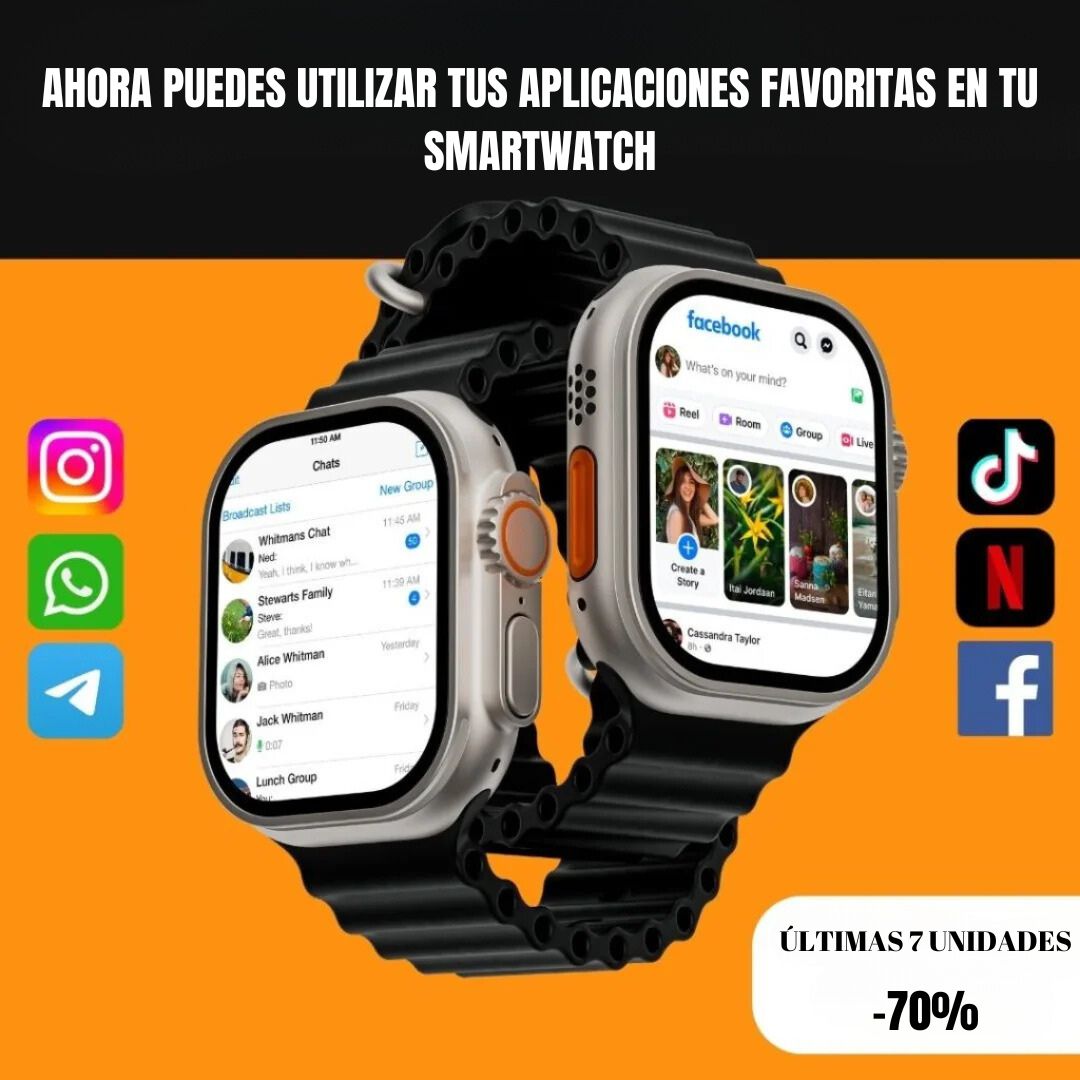 Smartwatch UltraPro Black+ (Con Dos Correas)